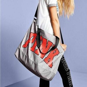 PINK Oversized Weekender Crossbody Tote Gym Travel Bag